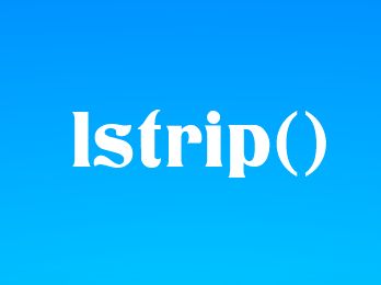 Метод lstrip()